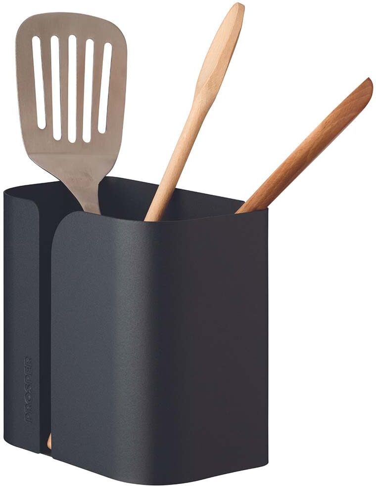 Prosper Accessoires porte-ustensiles et porte rouleau essuie-tout Gris 16x15x10cm