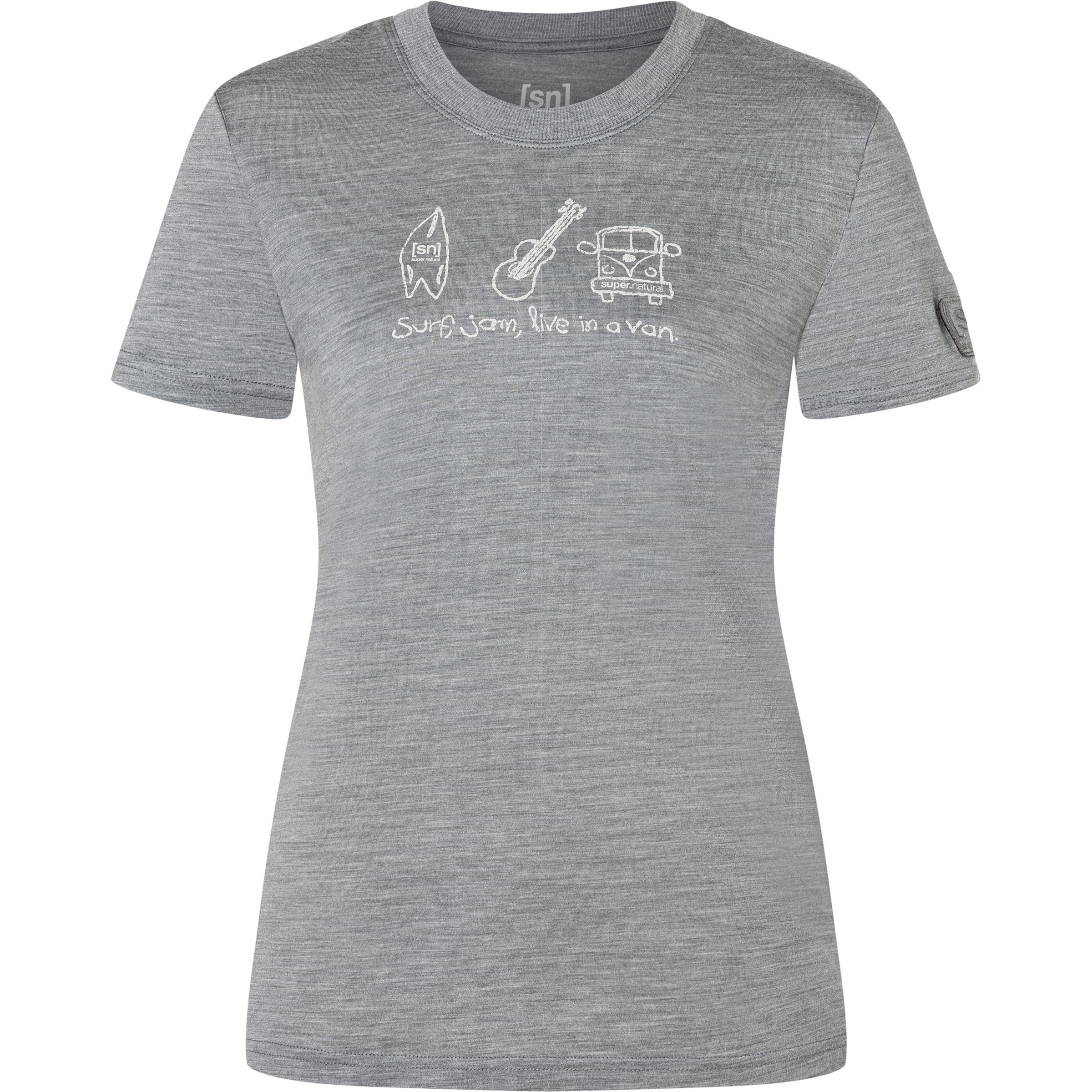 Super.Natural Van Life J Damen T-Shirts grau Größe S Lifestyle Hautfreundlich Merinowolle
