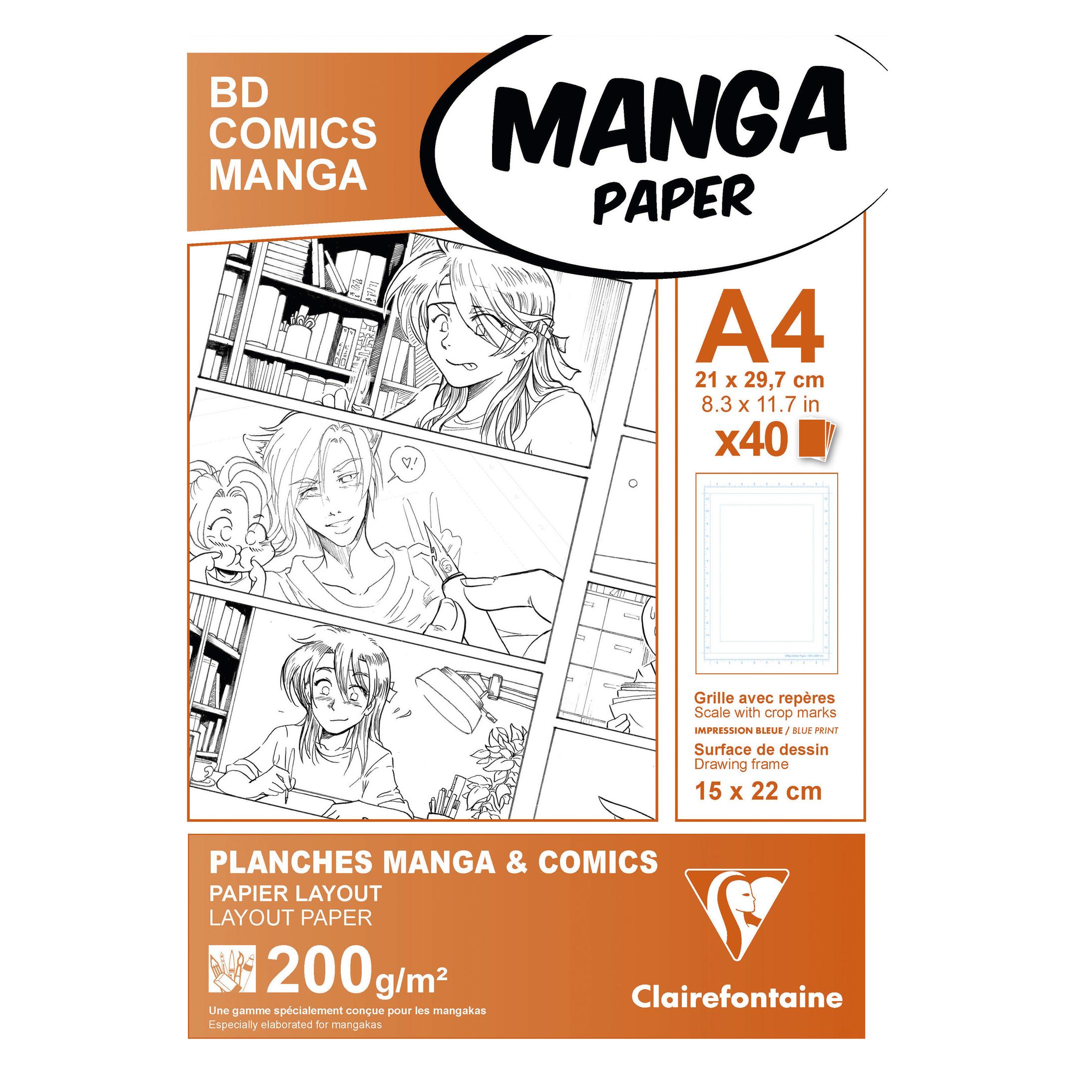 Clairefontaine Zeichenblock Manga Paper Manga und Comic (A4) (94045C)