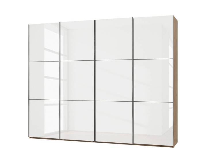Schwebetürenschrank Level 36 D I 350 x 236cm Weiß/Hochglanz Weiß/Eiche Dekor