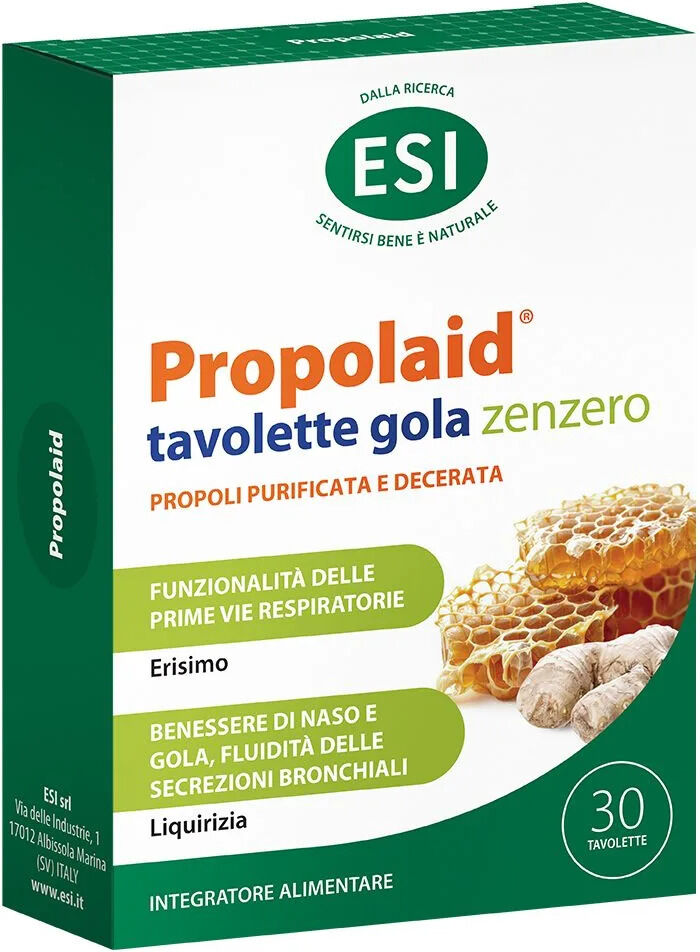 ESI Srl ESI Propolaid Tavolette Gola Zenzero, 30 Tavolette Masticabili