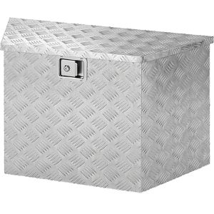 ProPlus Deichselbox 340075V01, aus Aluminium Riffelblech, 100 Liter, mit Schloss & Druckdämpfer, 85 x 49 x 36 cm