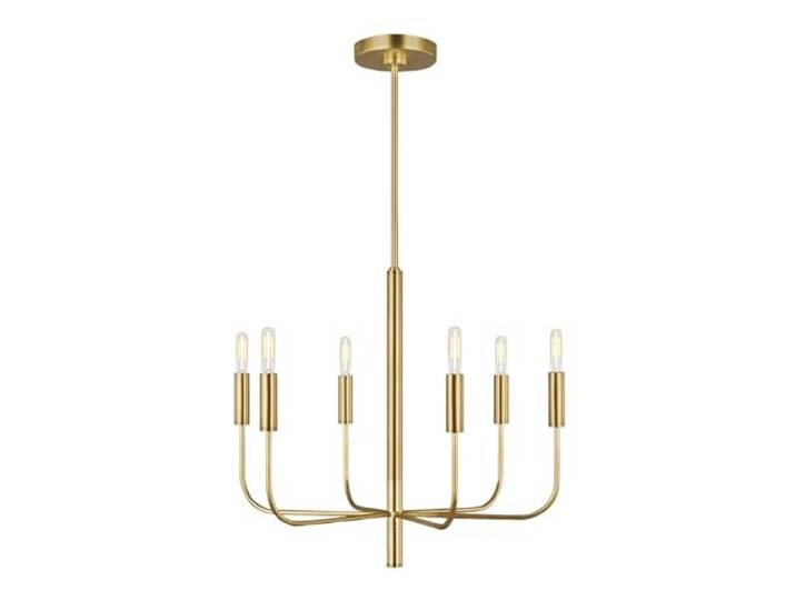 Elstead Brianna 6-lichts hangende plafondlamp met meerdere armen, gepolijst messing