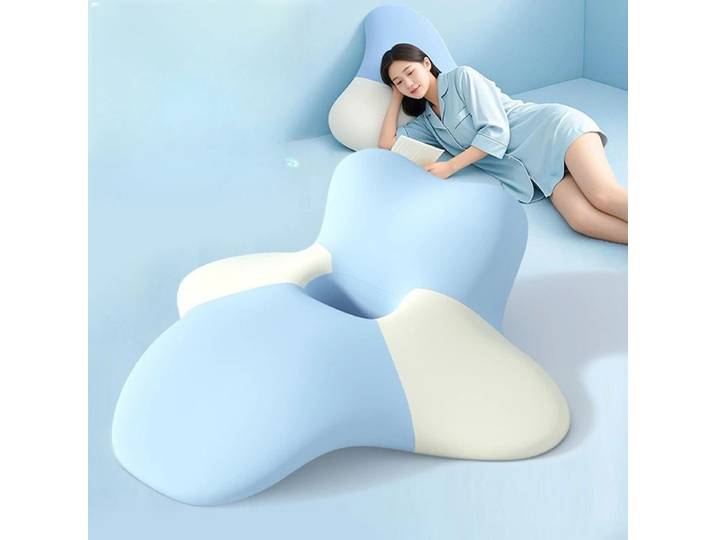 Oreiller multifonctionnel en mousse à mémoire de forme 3-en-1 : soutien lombaire, coussin de lecture et oreiller d'élévation des jambes pour lit, lecture et jeux vidéo