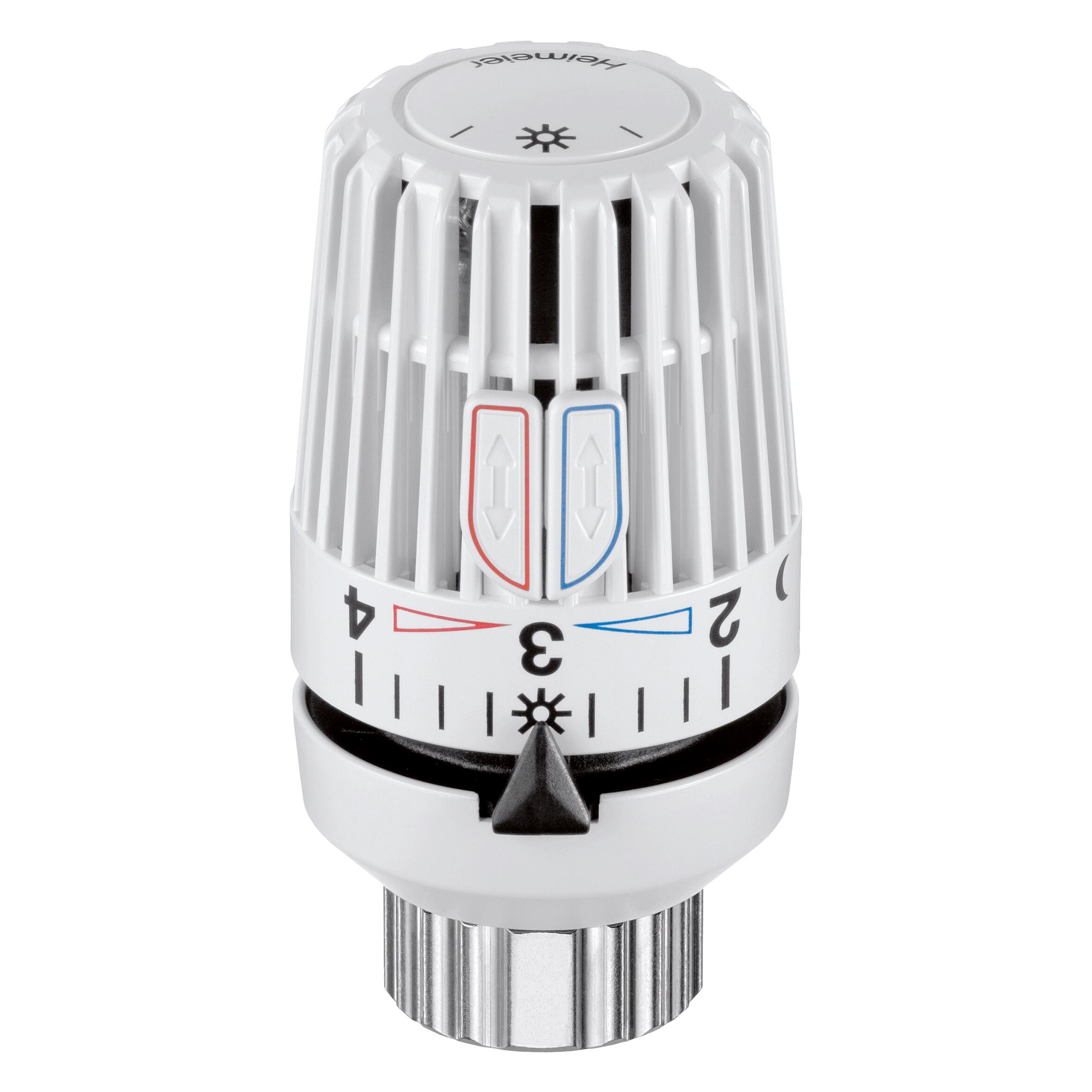 Magni TA Heimeier 9710-24.500 Thermostat-Kopf VK Flüssigkeitsgefüllt und 2 Sparclips, Skalenhaube weis (9710-24.500)