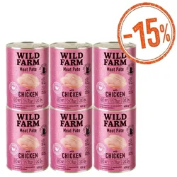 WILD FARM Pastete mit Huhn 6x400 g – glutenfreies Katzenfutter
