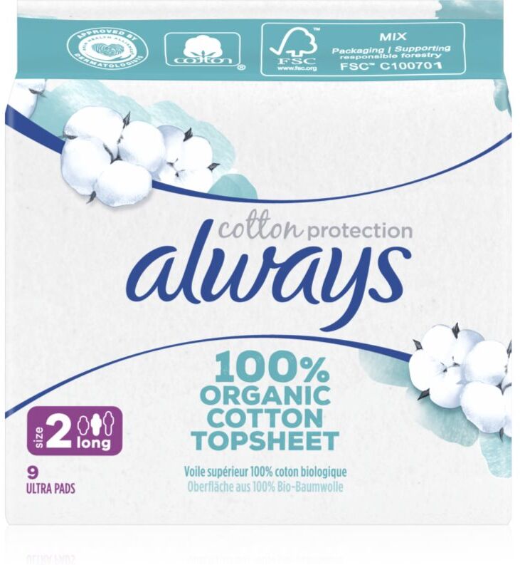 Always Cotton Protection Long Binden Nicht parfümiert 9 St.