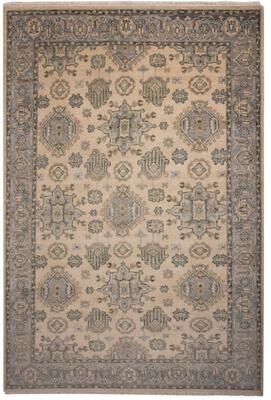 Alora Decor Lush Modern Medallion Beige Hand Knotted Wool Area Rug