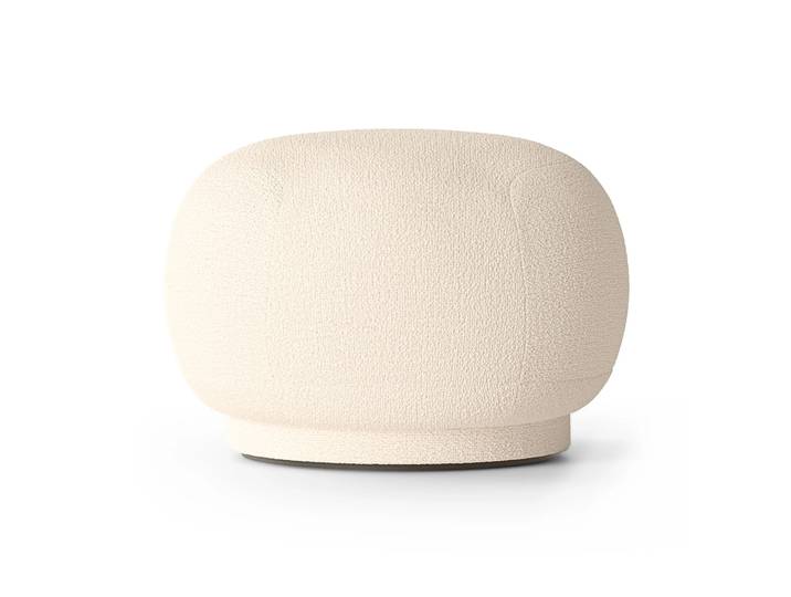 Ferm Living Siège pouf Rico Laine bouclée blanc cassé