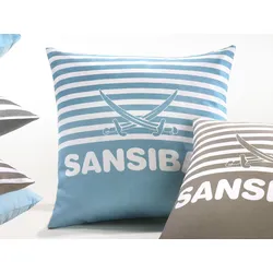 Kissenhülle SANSIBAR (BL 45x45 cm) - blau - BL 45x45 cm