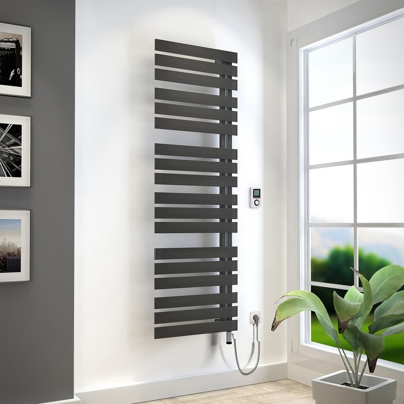 HSK Duschkabinenbau KG HSK Designheizkörper Yenga werkseitig befüllt 600 x 1824 mm, graphit-schwarz, 8760180-173-G4 8760180-173-G4