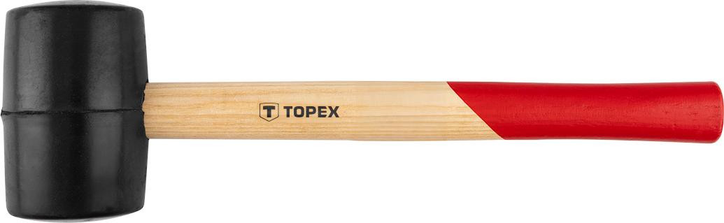 Topex rubberen hamer met houten handvat, diameter: 60 mm
