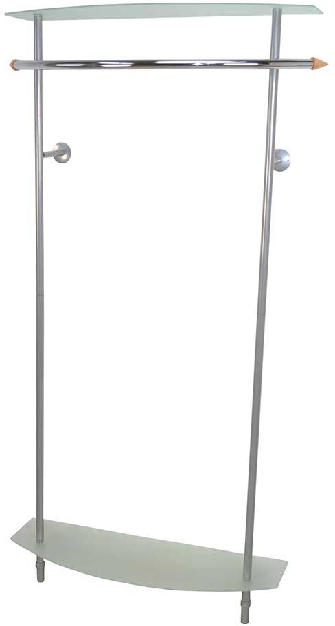 Pharao24.de Garderobe aus verchromtem Metall Glas Hutablage