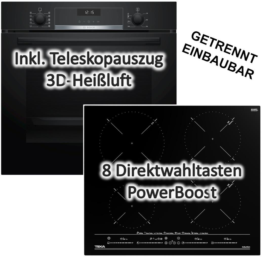 Herdset Bosch Backofen Teleskopauszug AirFry + TEKA Induktionskochfeld Multislider - autark 60 cm