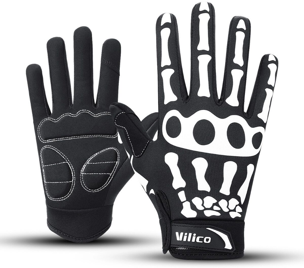 INF KuGu Fahrradhandschuhe Vollfinger Touchscreen, Ultrafaser leitfähiges Gewebe & Neopren-Polyester, rutschfest stoßdämpfend L