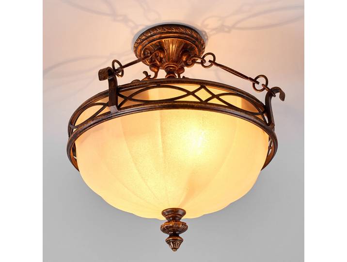 Drawing Room Deckenlampe walnuss/creme Höhe 37 cm - FEISS - Wohnzimmer - Antik - Metall - Mit Abstand