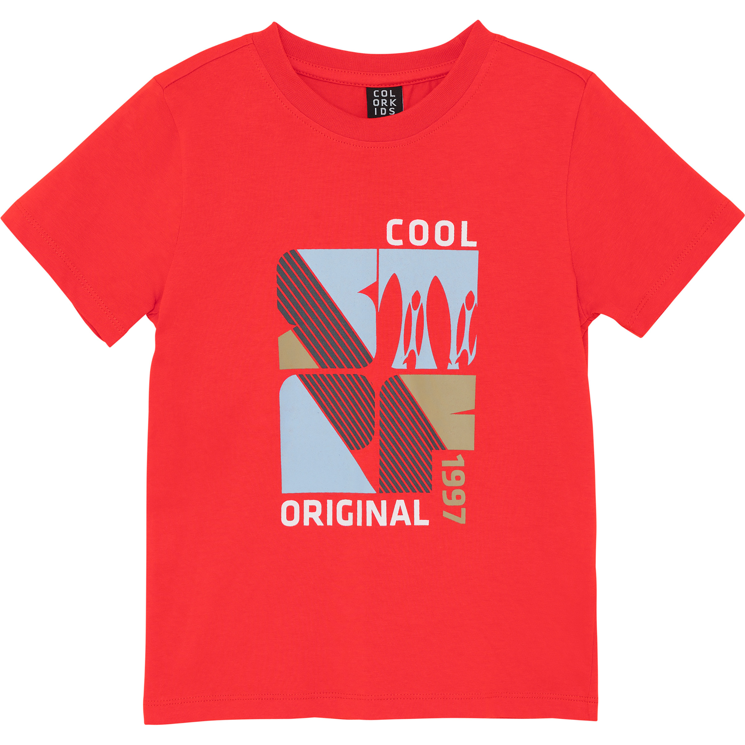 Color Kids Print Kinder T-Shirts rot Größe 116 Lifestyle Hautfreundlich