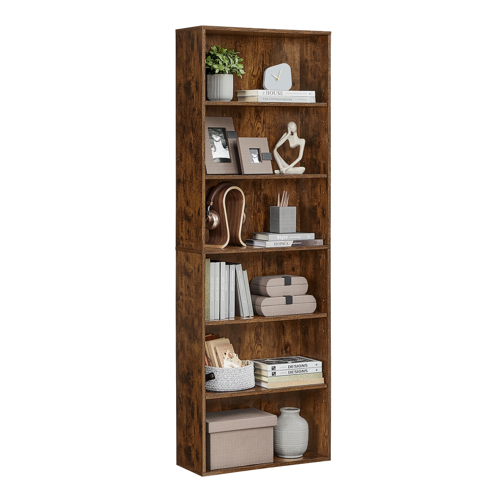 VASAGLE Bücherregal, mit 6 Ebenen 24 x 60 x 178,5 cm vintagebraun LBC169K01