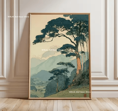 Inspire Picks Japanese Koi Fish Zen Canvas Wall Art Forest & Sun Abstract Peaceful Decor 2 30x45cm Unframed