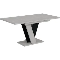 ESSTISCH ausziehbar 120 -160x90x75 cm - Betonoptik K350/Schwarz - INEY