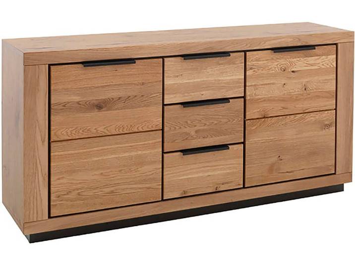 Sideboard MCA LIVING Greno Sideboard II , beige (naturfarben), B:163cm H:80cm T:40cm, Holzwerkstoff, Massivholz, Sideboards, Sideboard, durchgehende Lamelle