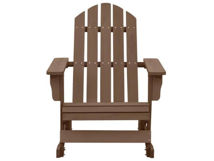 GFEROMRF Garten-Schaukelstuhl Holz Braun Massivholz Witterungsbeständig, Langlebig, Einfacher Aufbau, Belastbar bis 110 kg, Für Terrasse und Garten