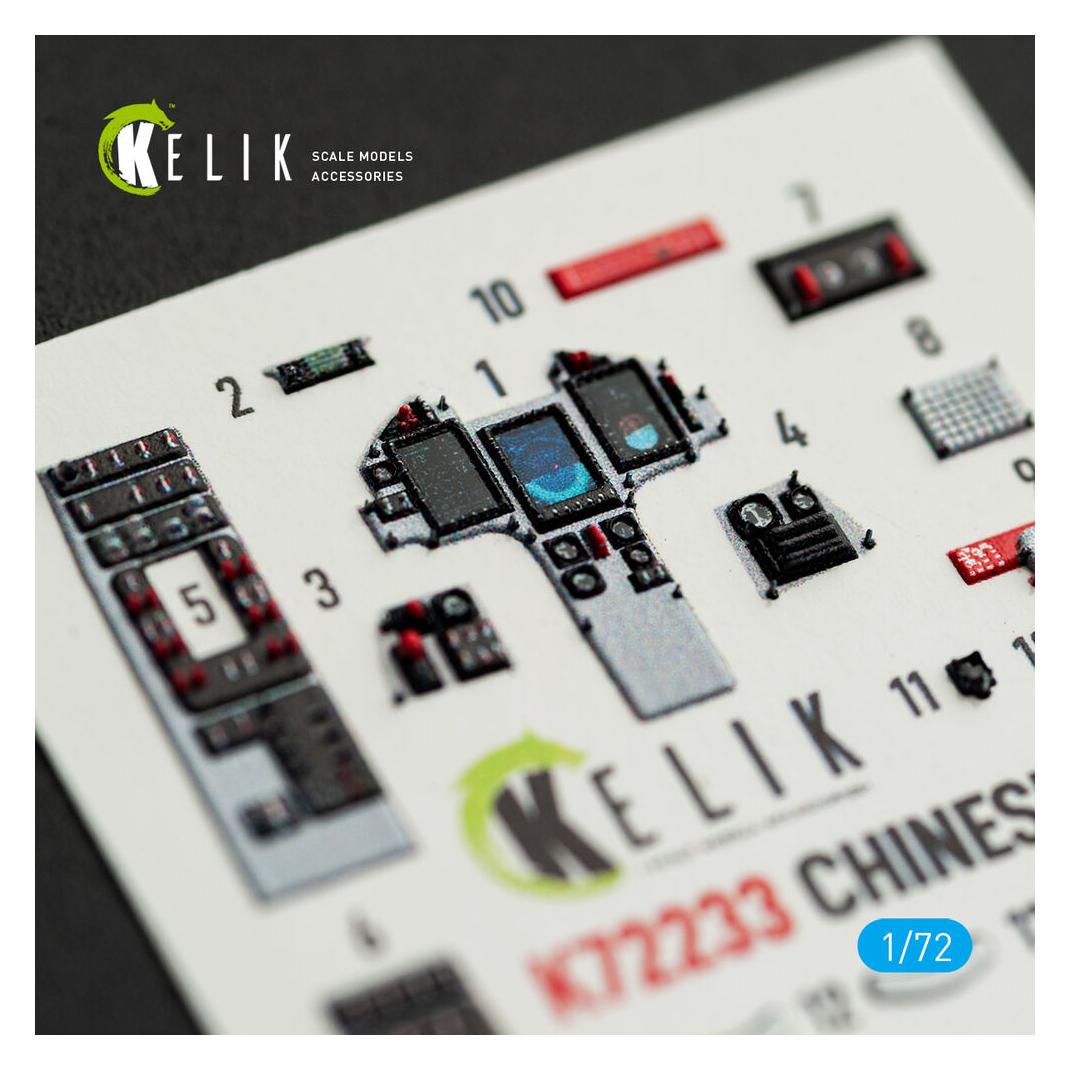 Kelik Chinese J-10B - interior 3D decals for Trumpeter kit (K72233)