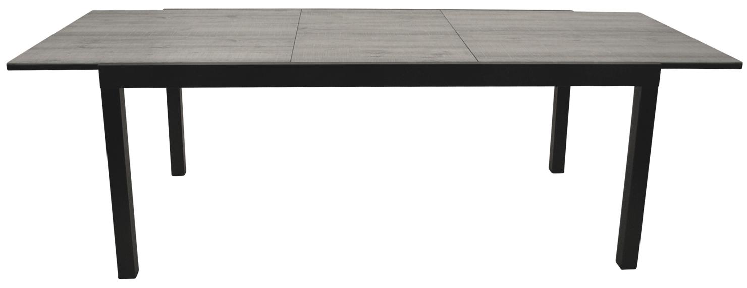 Ausziehtisch 110 x 75 x 200/300 cm Aluminium Glas Keramikoptik Grau