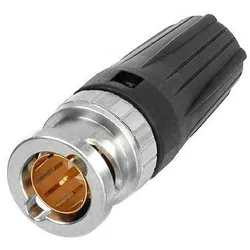 NEUTRIK® BNC, 2-pol , Metall-, Crimp-Kabelstecker, hartvergoldete(r) Kontakt(e), gerade, schwarz, für Crimpeinsatz DIE-R-BNC-PDC