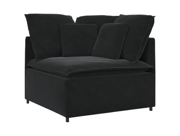 vidaXL Modulares Sofa Eckmodul mit Kissen Schwarz 100 cm