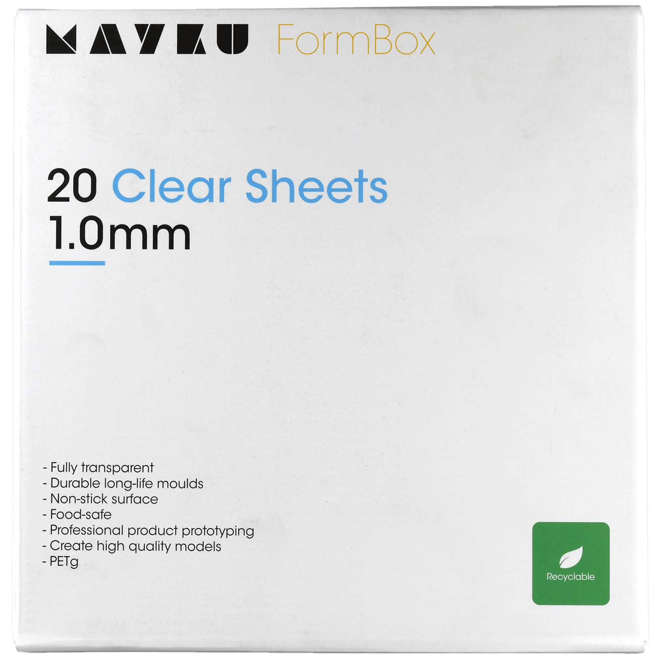 Mayku FormBox Transparente Blätter 1,0mm (20er Pack)