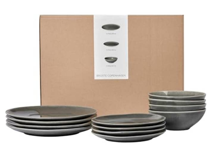 Broste Copenhagen Nordic RAIN Geschirrset mittag für Vier 12tlg