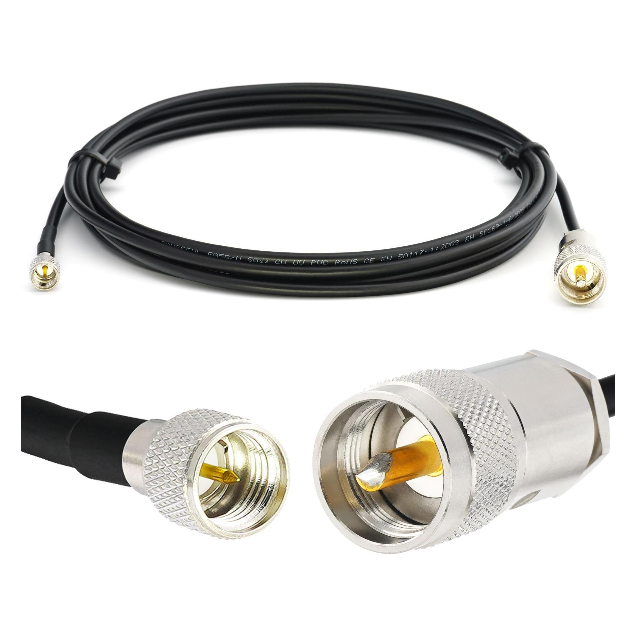 Rangeful Mini UHF Male to PL259 UHF 1m RG58/U Coaxial Cable RG58-MUHFM-PL-1 (RG58-MUHFM-PL-1)