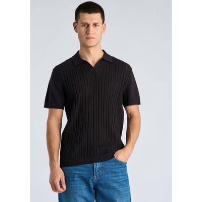 Poloshirt JUNK DE LUXE "Poloshirt Relaxed Fit", Herren, Gr. S, schwarz, Obermaterial: 100% Baumwolle, lässig geschnitten, Shirts
