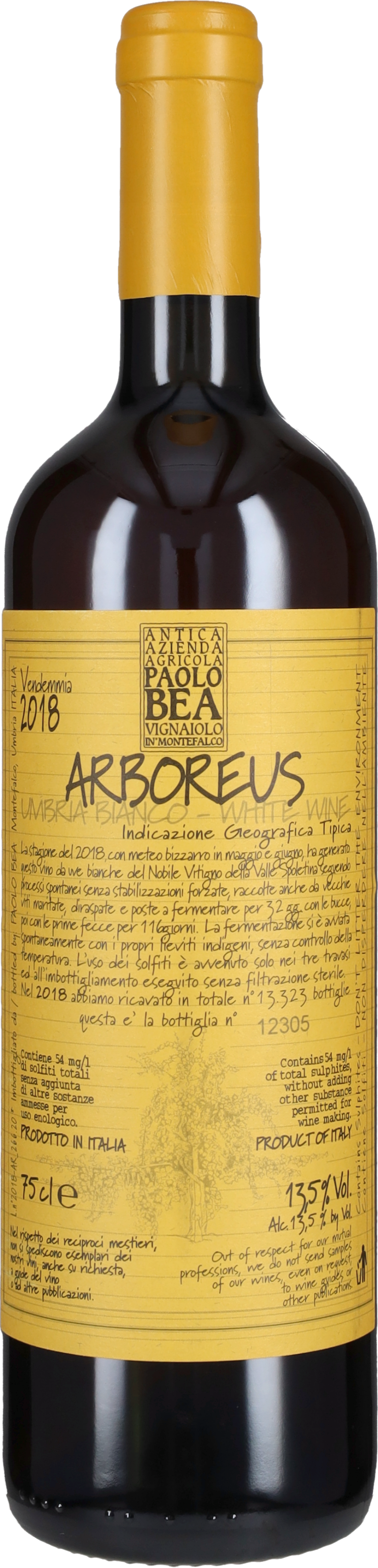 Bea Paolo Trebbiano Spoletino 'Arboreus' Paolo Bea 2019