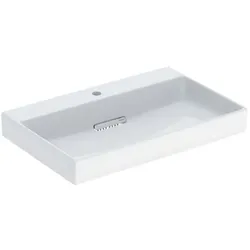 Geberit One Waschtisch 505036001 75 cm, mit Hahnloch mittig, ohne Überlauf, weiß KeraTect/Blende weiß