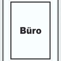 HB-Druck Büro Schild mit Text Office Bureau hochkant A4 (210x297mm)