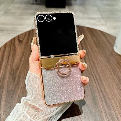 LightInthebox Phone Case For Samsung Galaxy Z Flip 7 Z Flip 7 FE Z Flip 6 Z Flip 5 Z Flip 4 Z Flip 3 Novelty Ring Holder Cartoon Metal ABS