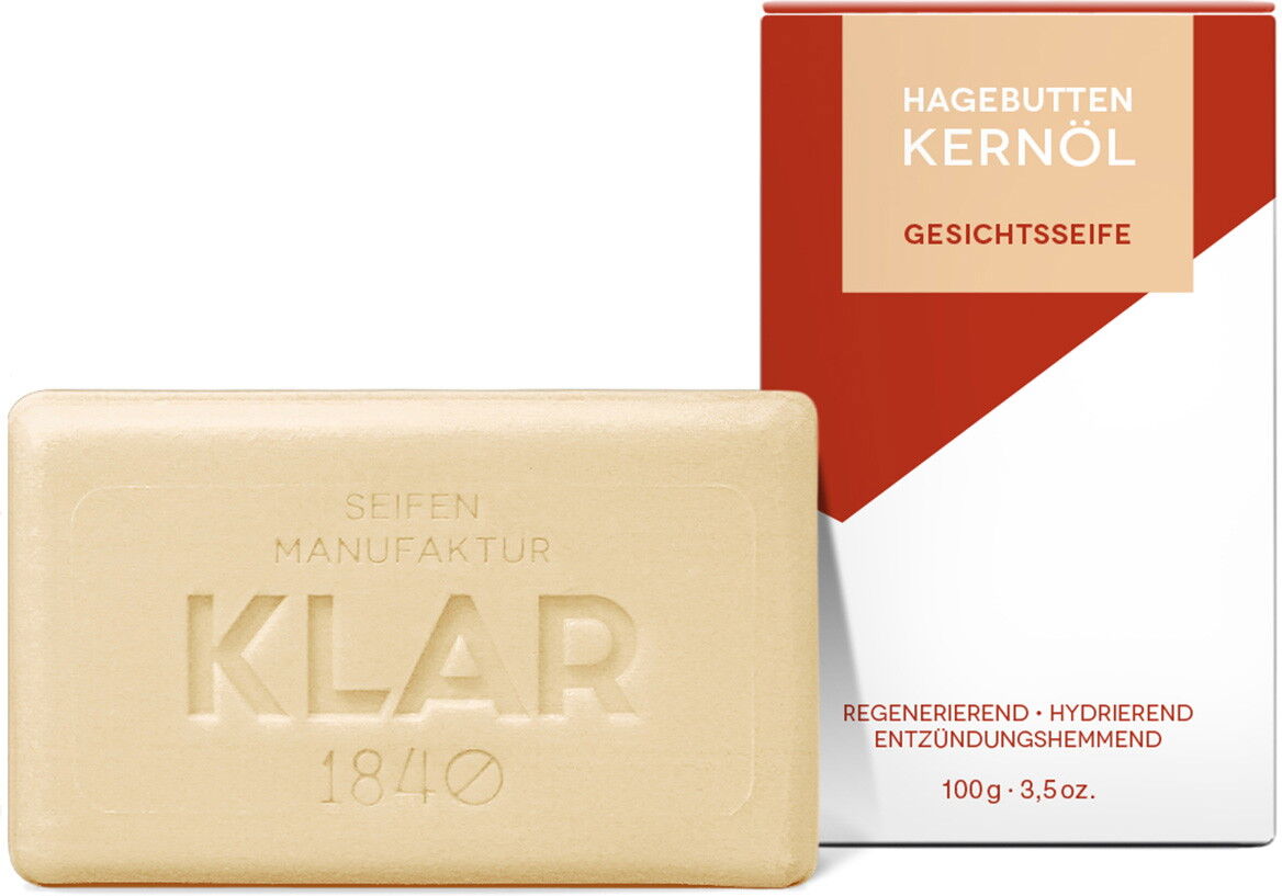 100g KLAR Hagebutten Kernöl Gesichtsseife