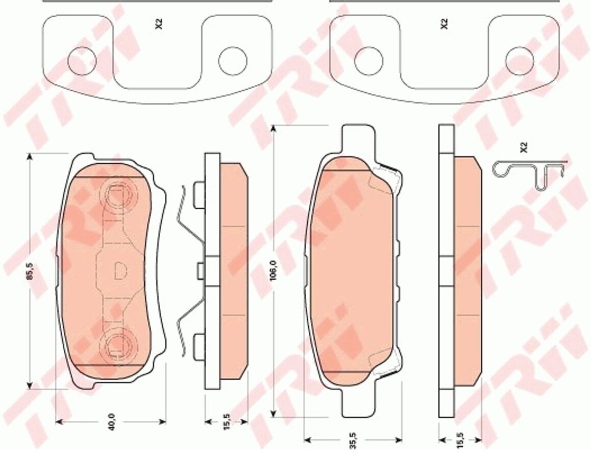 Bremsbelagsatz TRW GDB4143, Hinten