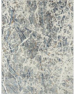 KALATY Lumina Grey/Ivory Abstract Area Rug