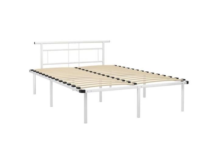 HOME Cadre de lit Blanc Métal - Structure de lit 140x200cm 1787