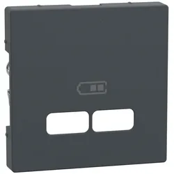 Merten MEG4367-0414 Zentralplatte für USB Ladestation-Einsatz, anthrazit, System M MEG43670414