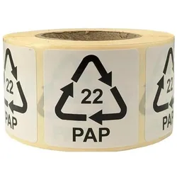 Transpak, Etiketten, Etiketten f.Italien Masse 35x35mm Haftfolie weiss selbstklebend Aufdruck 22 PAP (Papier)