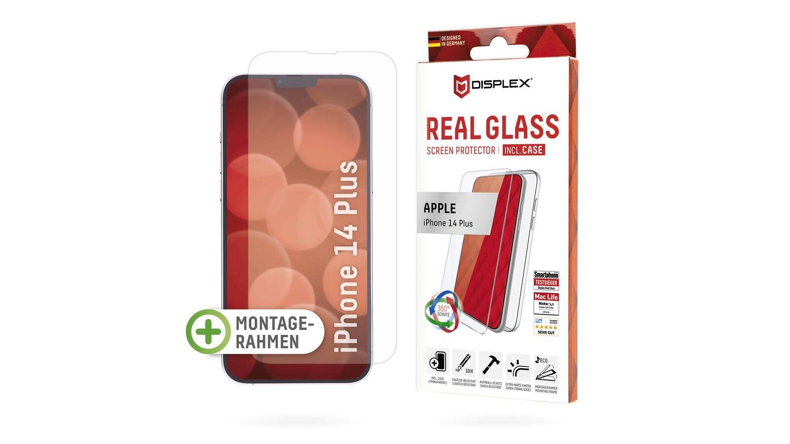DISPLEX Real Glass Schutzhülle und Panzerglas für Apple iPhone 14 Plus 01712
