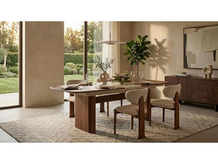 JVmoebel Essgruppe Esszimmer set Esstisch Ausziehbar 4x Stühle Geschmackvoll Beige Modern, (5-tlg), Made in Europa
