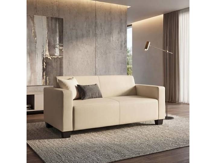 Mendler Modular 2-Sitzer Sofa Lyon, Kunstleder - Creme Couch