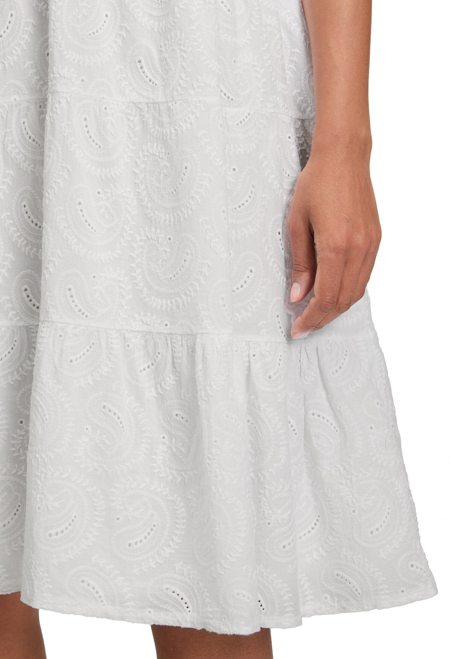 Spitzenkleid CARTOON "Spitzenkleid mit Lochmuster", Damen, Gr. 40, EURO, weiß, Obermaterial: 100% Baumwolle CO., Kleider Spitzenkleid