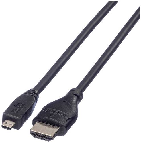 Roline HDMI Anschlusskabel HDMI-A Stecker, HDMI-Micro-D Stecker 2.00 m Schwarz 11.04.5581 4K UHD, Geschirmt HDMI-Kabel