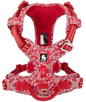 Uplifted Goods Adjustable Reflective No Pull Dog Harness For Safe Walking poppy Red xl